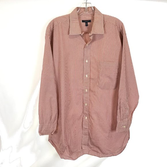 Mens Size 16.5 x 32 Burberry London Classic Red Check Button Front Oxford Shirt - Picture 1 of 3